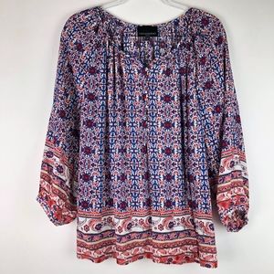 Cynthia Rowley Boho Peasant Blouse Top 1X